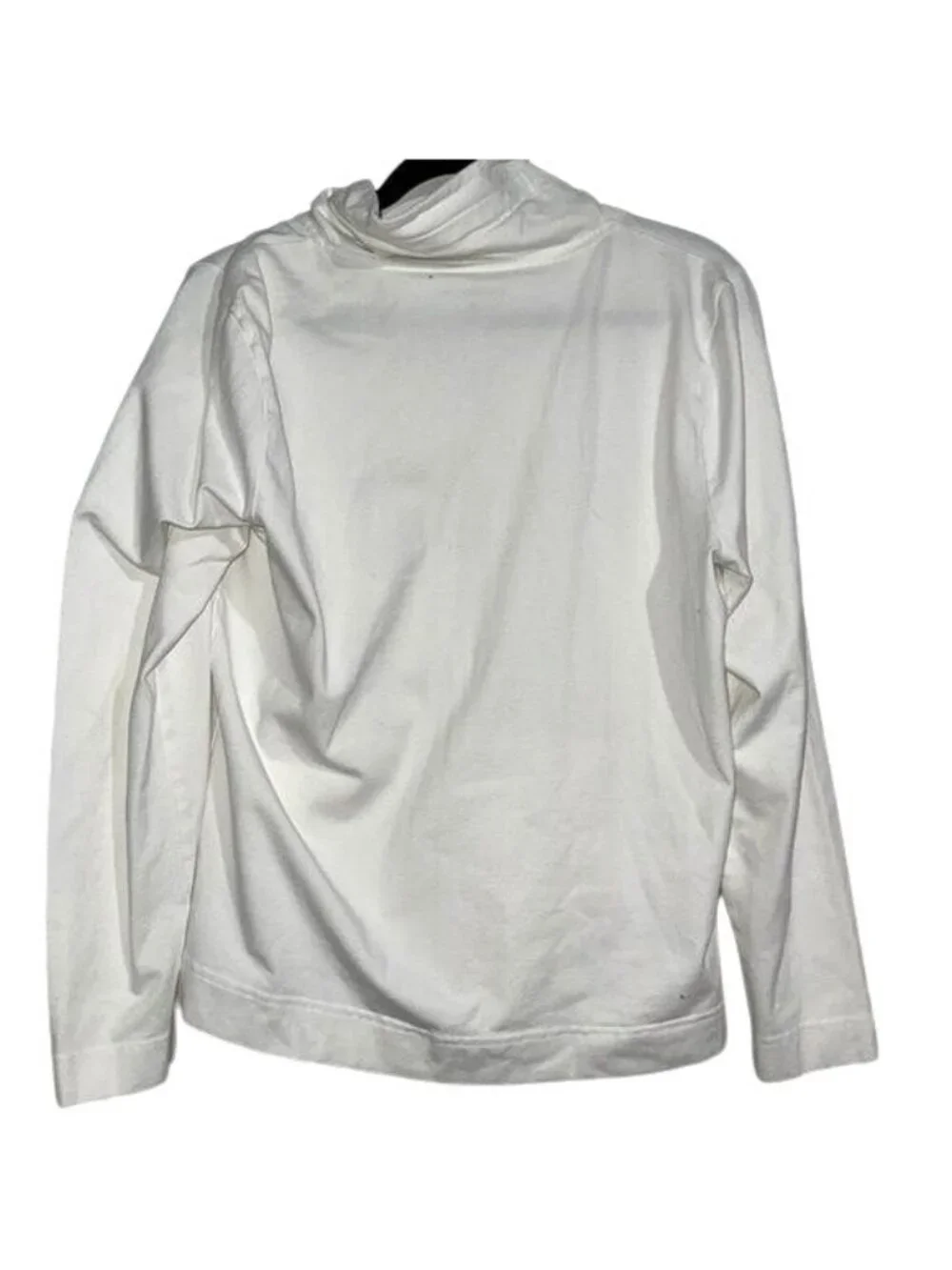 Womens White Zip-Up Jacket Croft & Barrow XL Cotton Blend Lightweight Hoodie - Picture 6 of 8